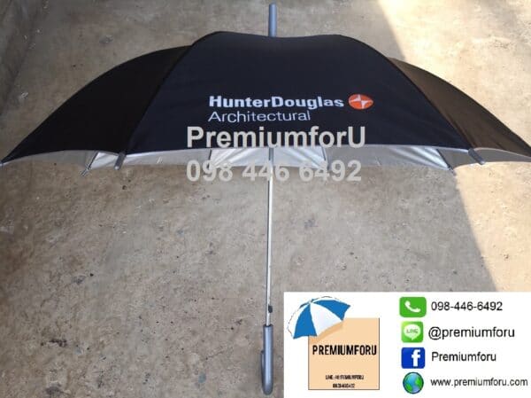 ร่มพรีเมี่ยม ร่มตอนเดียว22นิ้ว ผ้าร่มยูวี HunterDouglas2