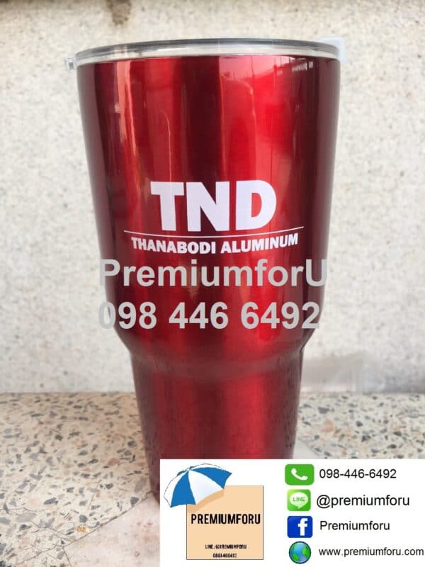 แก้วเก็บความเย็น แก้วเยติ ขนาด30ออน แก้วสกรีนโลโก้ราคาถูก ลายสกรีน TND Thanabodi Aluminum