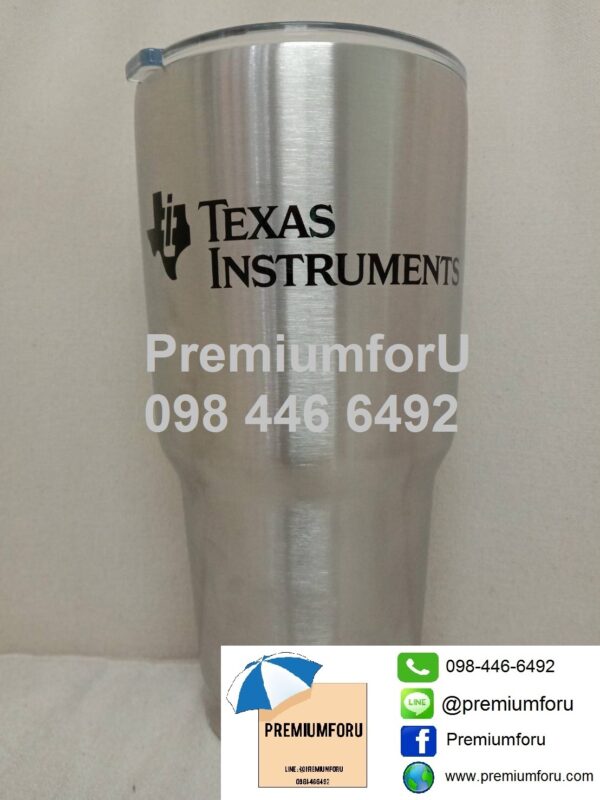 แก้วเก็บความเย็น แก้วเยติ ขนาด30ออน แก้วสกรีนโลโก้ราคาถูก ลายสกรีน Texas Instrument